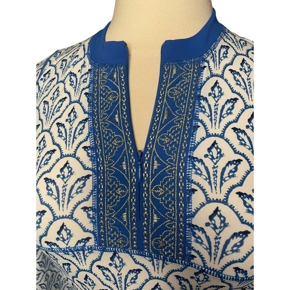 CABANA LIFE Girl’s Size 12 Embroidered Ruched Rashguard Swim Top UPF 50+ - Picture 2 of 7